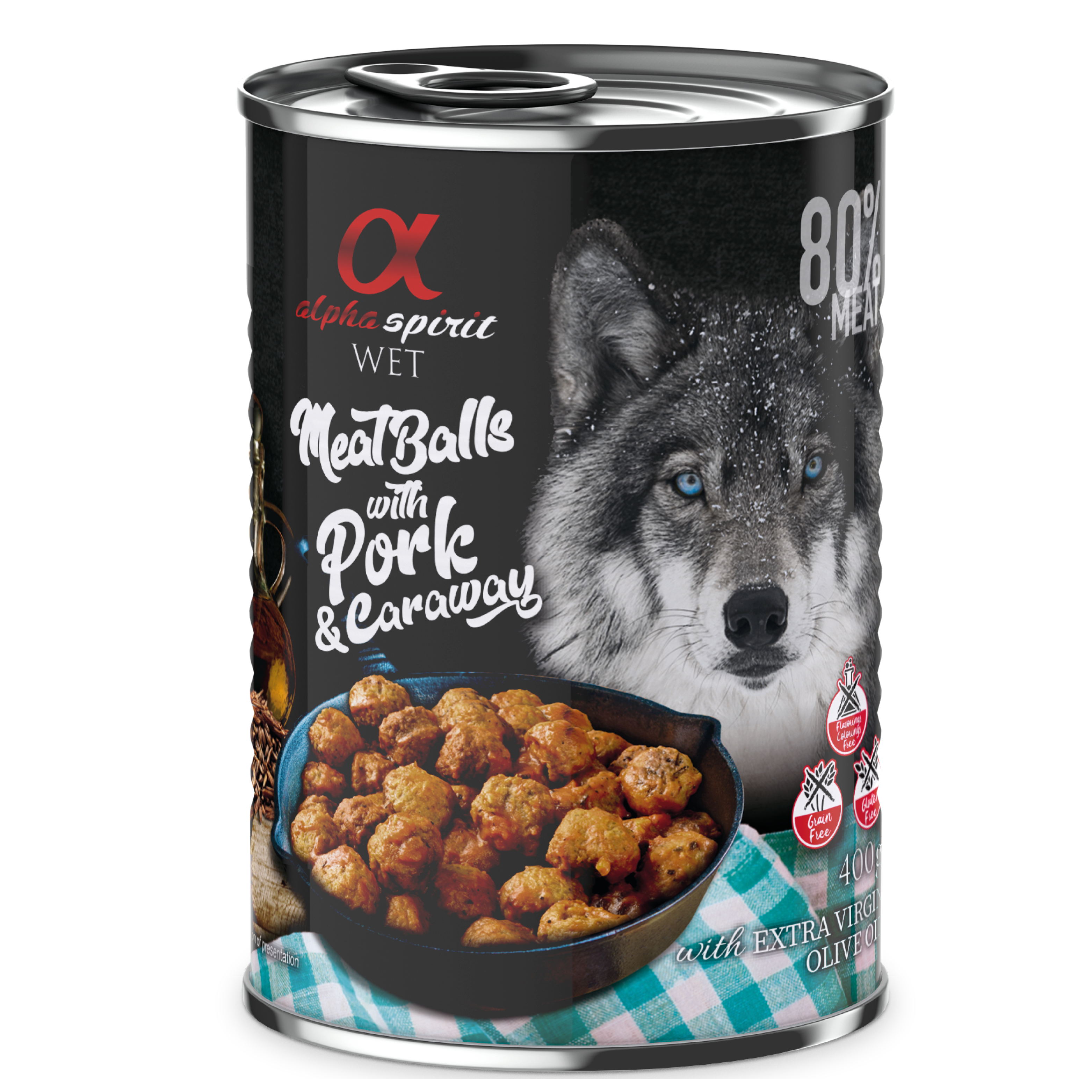 alpha spirit Dog MeatBalls mit Schwein und Kümmel 400g alpha spirit Shop